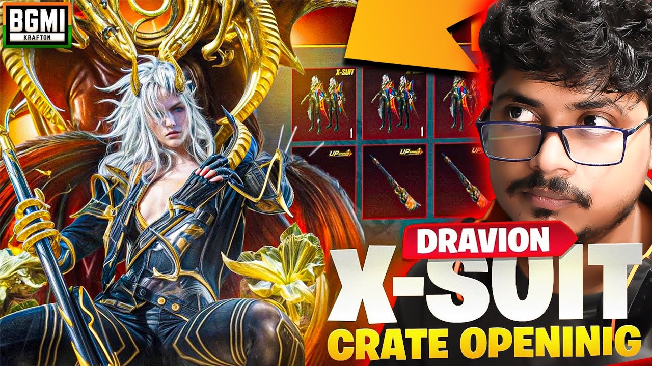 🔥Super Luck Activated DRAVION X-Suit Crate opening in BGMI | New Upgradable AWM | Faroff