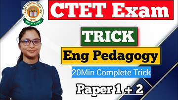Complete English Pedagogy for CTET Paper 1 + 2 Short Trick 20Min Final Revision रामबन ट्रक के साथ |