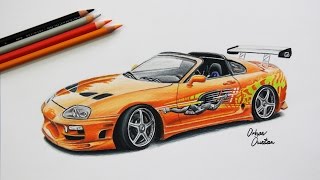 Toyota SUPRA | The Fast and The Furious | Car Drawing