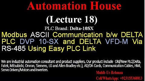 Delta PLC and Delta VFD Modbus Communication Via Easy Link using RS-485 #Modbus_ASCII