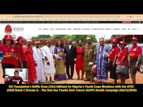 Raffle Draw 2025 NYSC Batch C Stream 1 OCI Foundation's ArOY Campaign for Corps Members Dec 6 and 14