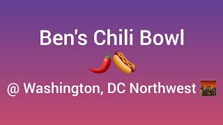 Delicious Chili Hot Dog at Ben's Chili Bowl at NW Washington DC 😋 @benschilibowl