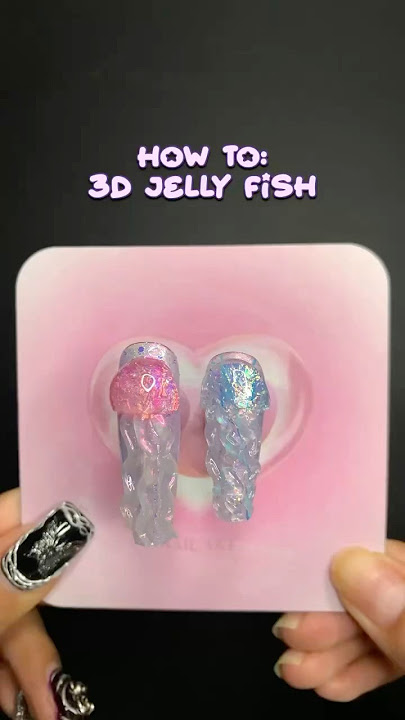 HOW TO SCULPT 3D JELLY FISH with MIZHSE SOLID BUILDER GEL 🪼🪸 #solidbuildergel #jellyfish #nailsart