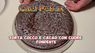 Torta cocco 🥥 e cacao 🍫 con cuore fondente