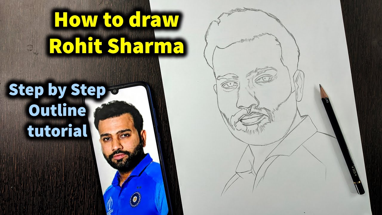 Pencil Sketch of Rohit Sharma drawn  Artist Shubham Dogra  Facebook