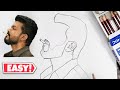 How to draw vijay thalapathy leo pencil drawing