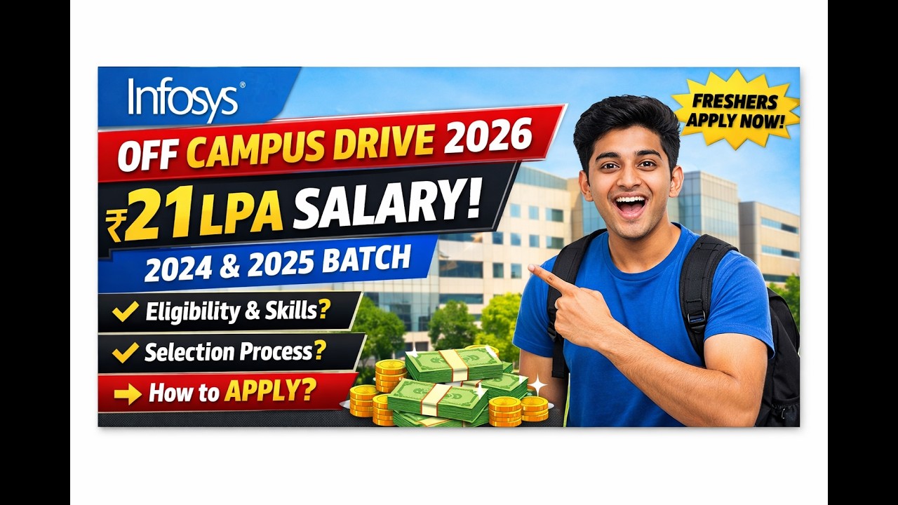 Infosys Off Campus Drive 2026 🔥 21 LPA Salary | Freshers Apply Now ...