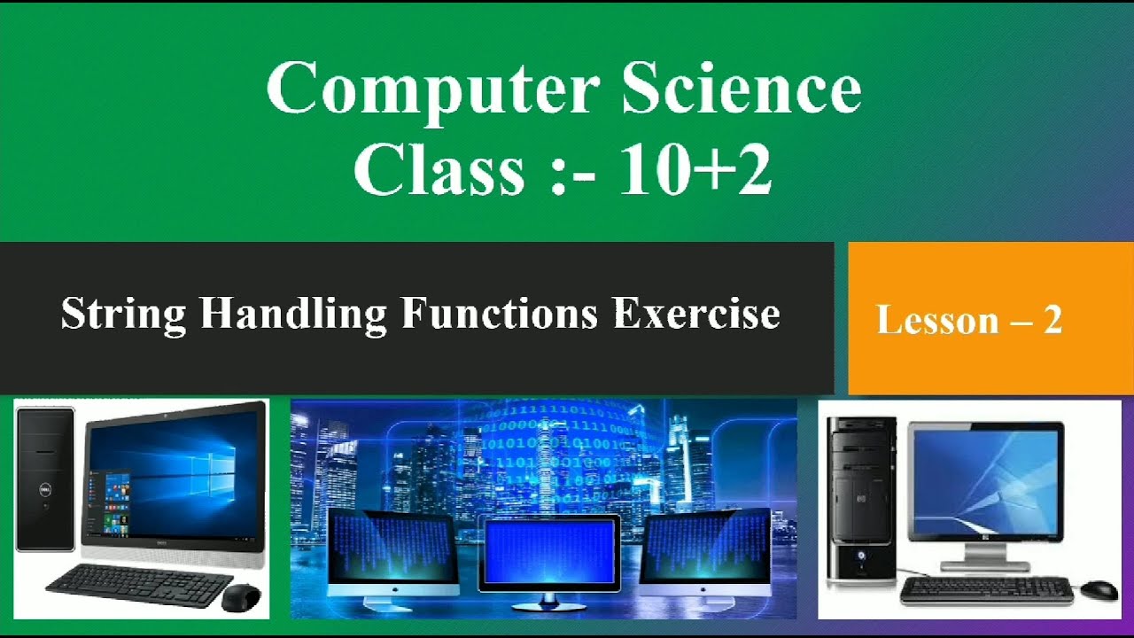 String Handling in C Class 12th Lesson 2 Exercise English medium - YouTube