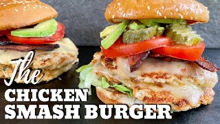 Chicken Smash Burger Recipe on the Griddle