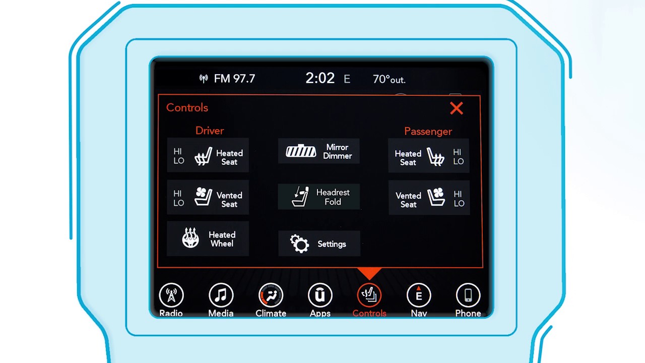 Heated/Vented SeatsSeat heaters and ventilated seats in 2018 Dodge