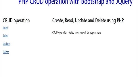 PHP CRUD operation with Bootstrap and JQuery