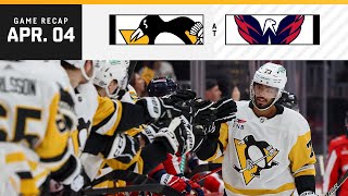 GAME RECAP: Penguins at Capitals (04.04.24) | Shea Scores First NHL Goal