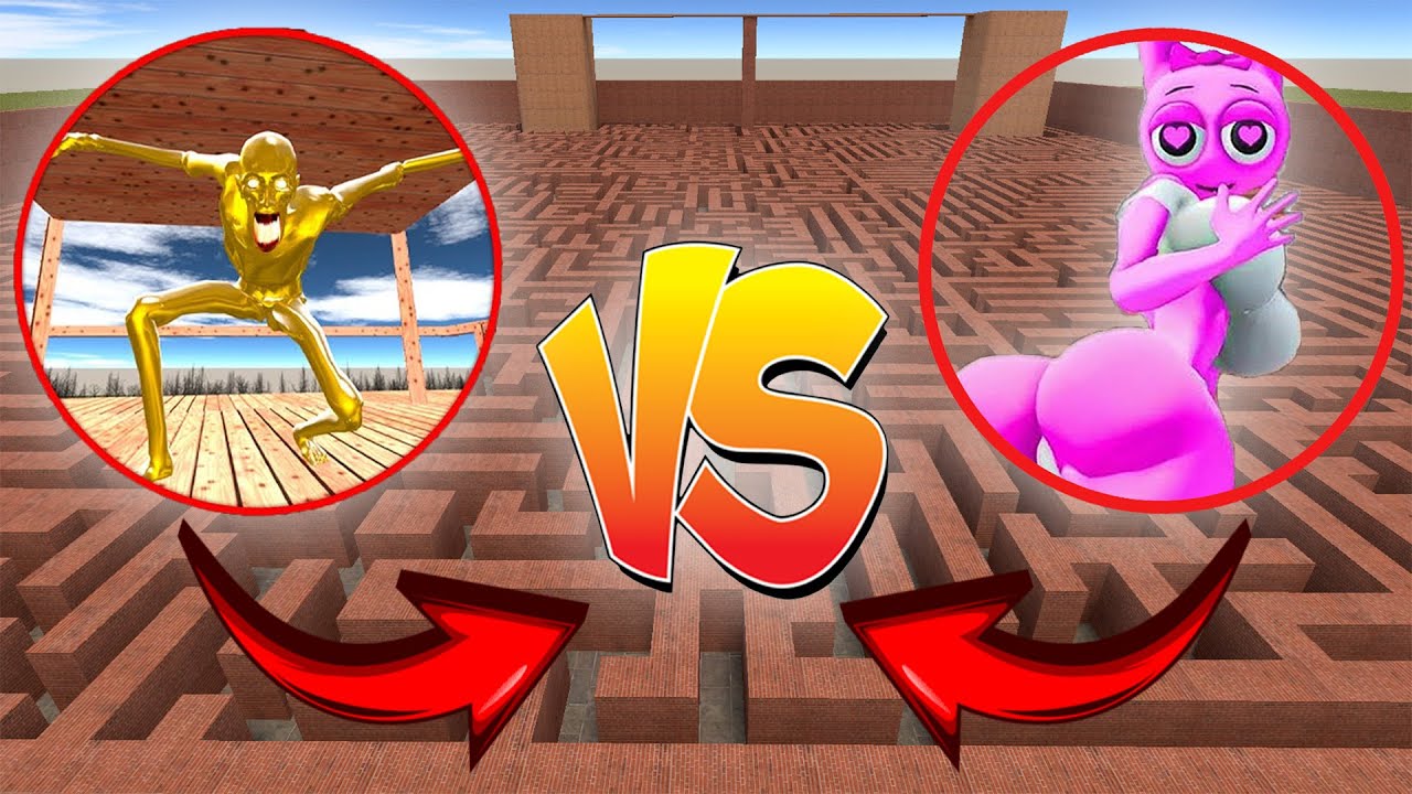 Epic Battel : NEW SCP 096 GOLD VS MISS PINKI SPRUNKI IN BIG MAZE - Garry's Mod