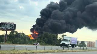 Natural gas tank was hit by lightning ⚡️ this morning 🔥 