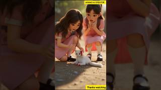 Two Little Girls Save an Injured Kitten | Heart Touching Animal Story | Must Watch”#trending #viral