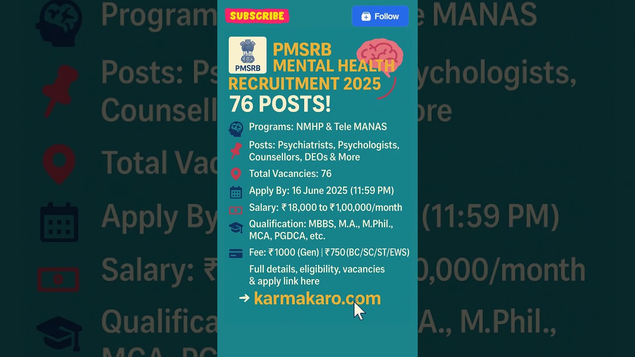 PMSRB Mental Health Recruitment 