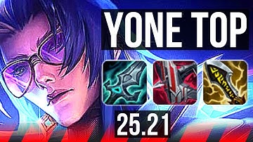 YONE vs AATROX (TOP) | 15/0/1, 11 solo kills, Legendary | KR Master | 25.21