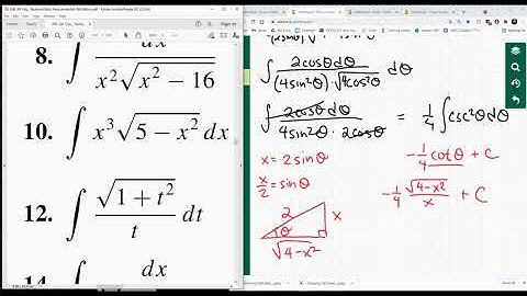 Chapter 7.4 - Trigonometric Substitution - Part 1