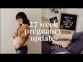 WE&#39;RE IN THE HOME STRETCH! | 27 WEEK PREGNANCY UPDATE + BELLY SHOT | BABY #2