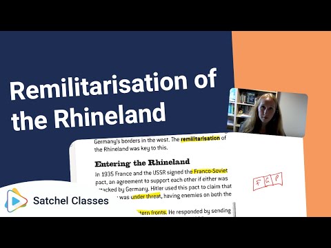 Remilitarisation Of The Rhineland | History | Satchel Classes