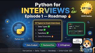 Python for Interviews 🐍 Ep 1 | Intro + Complete Roadmap 2025 | Data Analyst + Backend + AI - abhijay