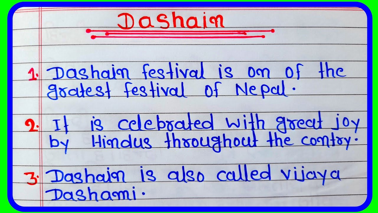 dashain essay in nepali writing