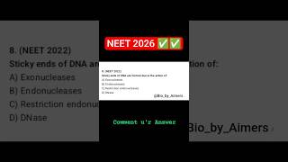 Neet 2026 💯✅ | Neet PYQs 🔥, MIQs for NEET 2026| Neet Biology PYQs|| #neet2026 #neet #biobyaimers
