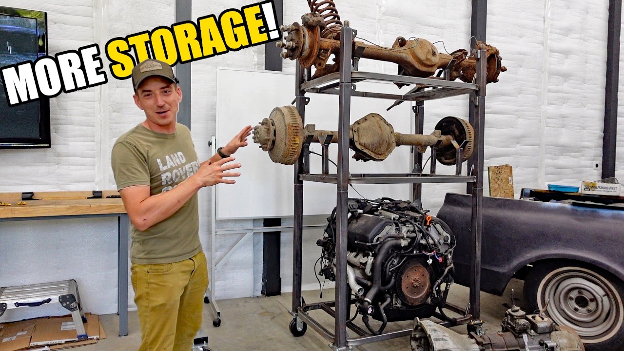 Making Our Own Axle and Engine Racks - Stackable Shop Storage - YouTube