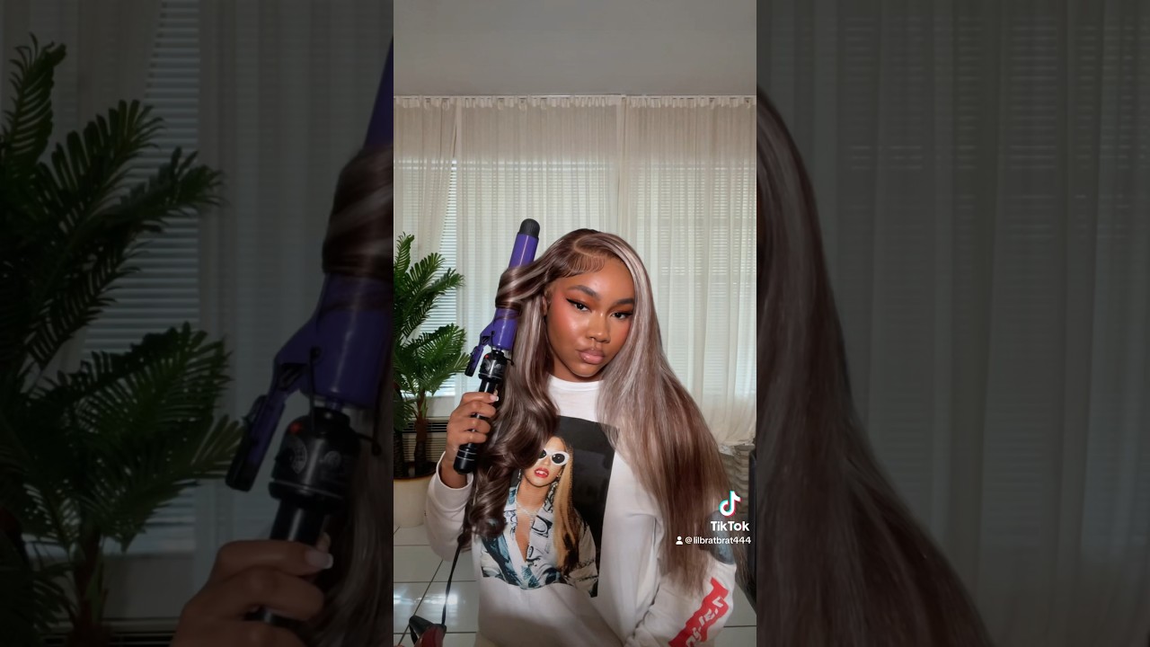 side part with curls on a lace front 