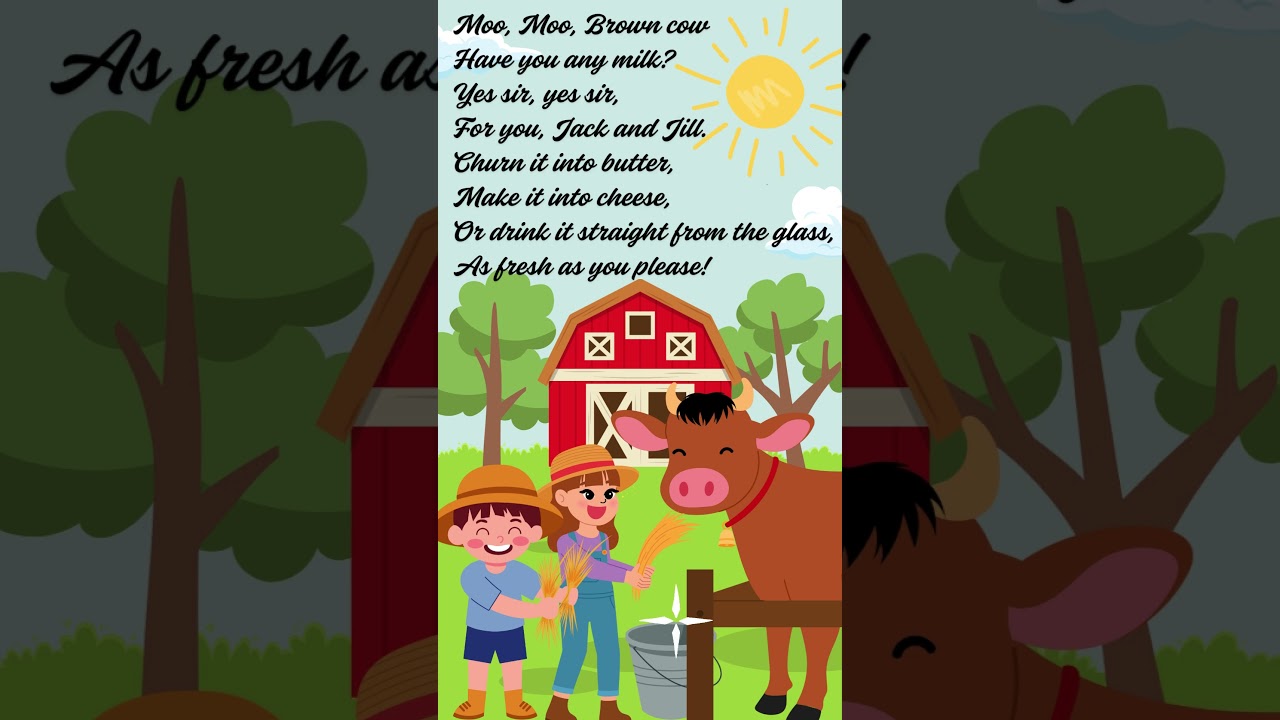 Moo Moo Brown cow | Rhymes | Kids | Singing Rhymes | Dr La Skool 