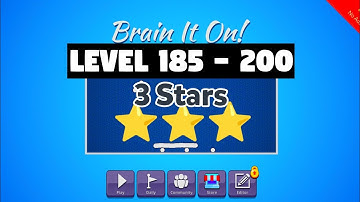 Brain it on! Physics Puzzles - Levels 185 - 200 || 3 Stars