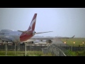 Qantas 747 Crosswind take off