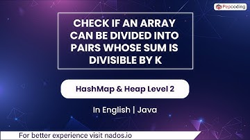 Check If An Array Can Be Divided Into Pairs Whose Sum Is Divisible By K | HashMap | Eng | Java Vid_3
