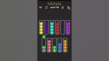 Ball Sort Color Water Puzzle Level 140 Walkthrough 🧪🔴🟠🟢, #mystery level #shorts