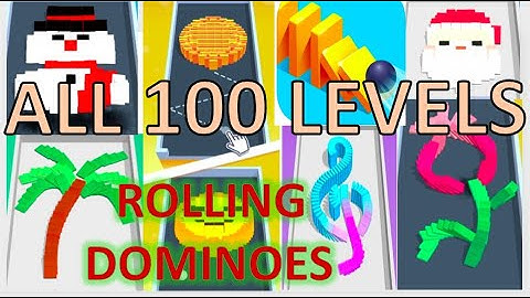 Brilliant figures from dominoes | ALL 100 LEVELS COMPLETED | Lion Studios | Rolling Domino