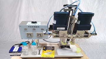 lotion bottles pump caps screw capping machine semi automatic desktop capper equip for Korean buyer