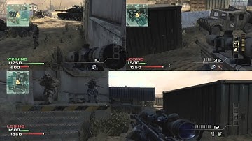 CoD MW3 - Quickscope battle triple screen (Dutch non-Live Commentary)
