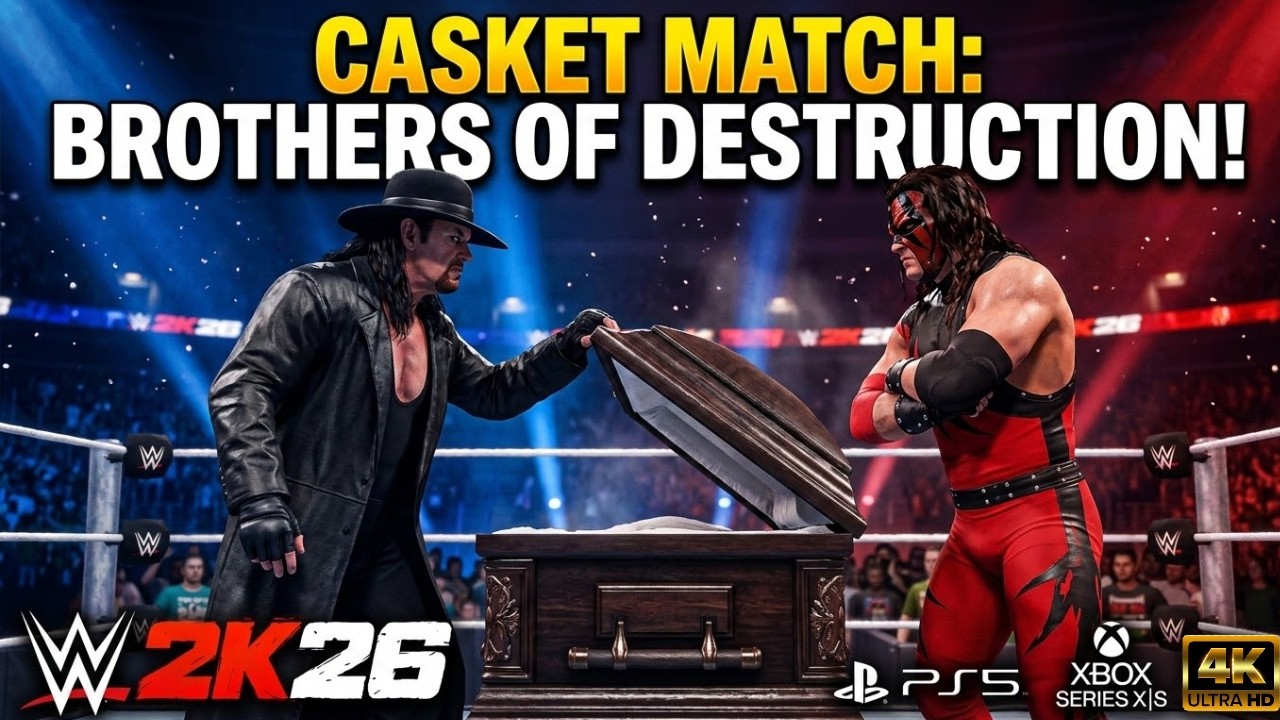 Undertaker vs Kane Casket Match – Who Will Be Buried? | WWE 2K25