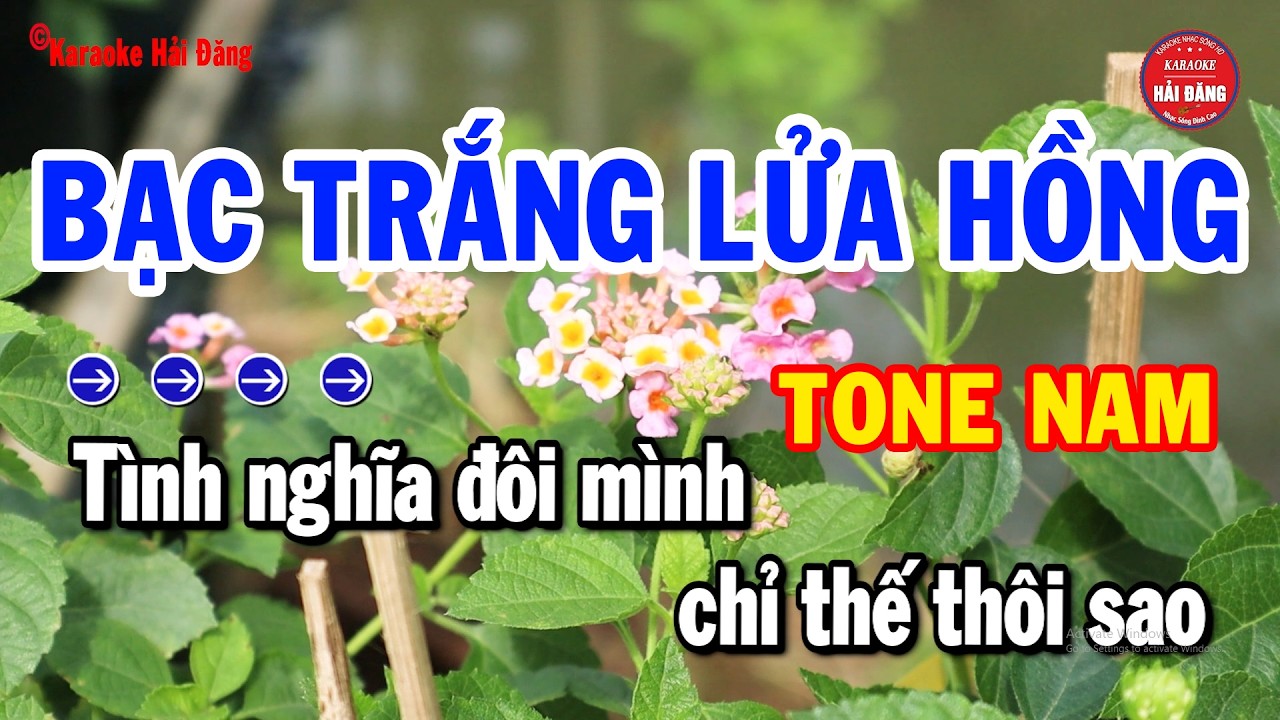Karaoke Bạc Trắng Lửa Hồng Tone Nam Nhạc Sống Dễ Ca | Hải Đăng