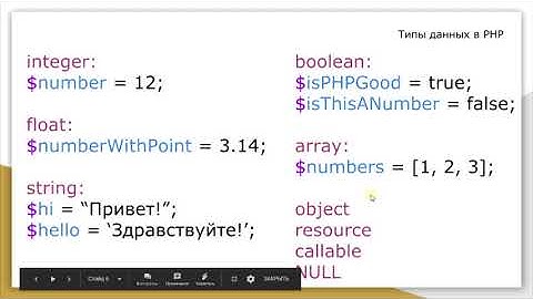 Основы разработки на PHP. Переменные, типы данных, типизация