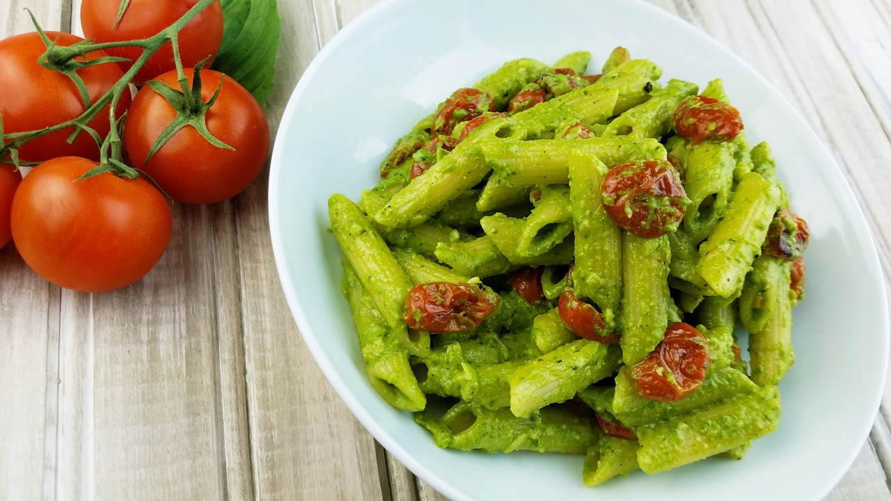 Basil Pesto Penne Pasta - What's For Din'? - Courtney Budzyn - Recipe ...