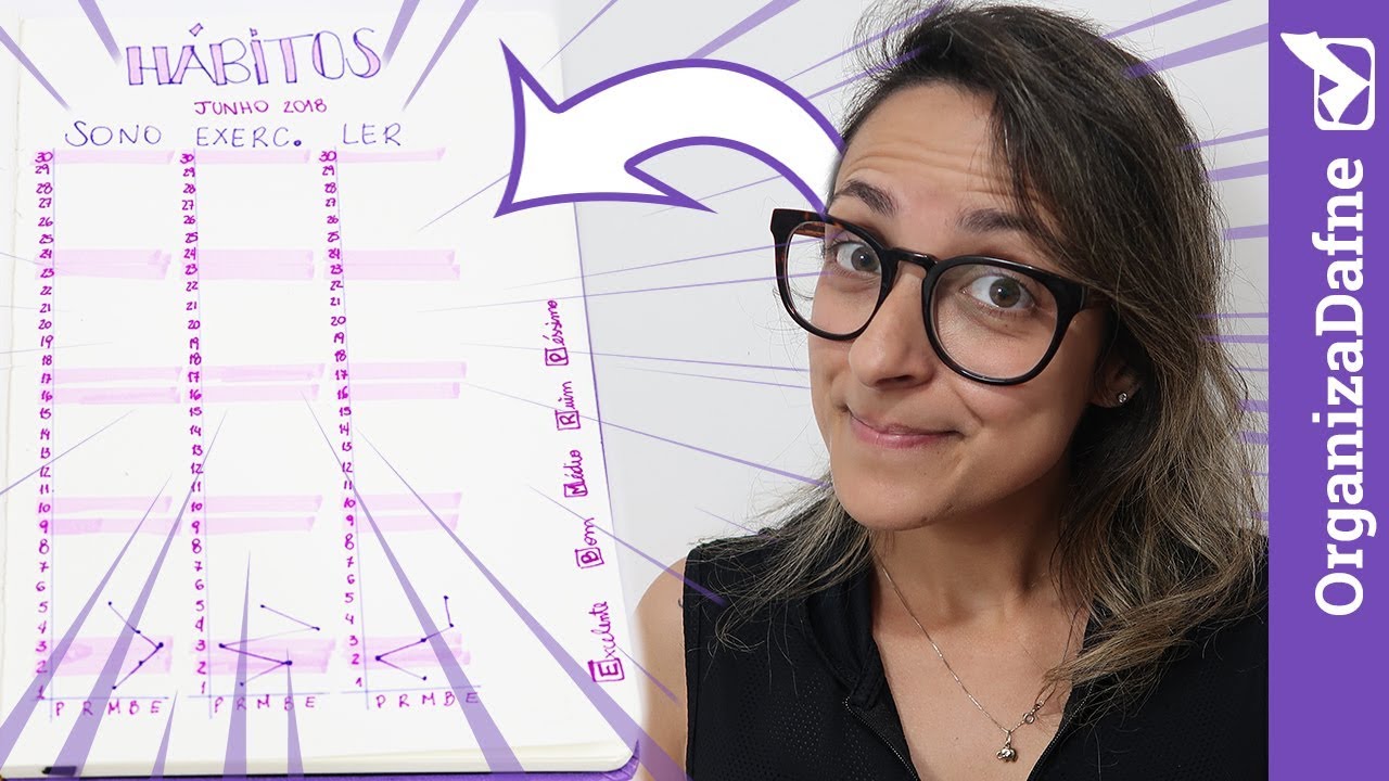 📗 COMO CRIAR HÁBITOS: TABELA PARA BULLET JOURNAL (diy habit tracker) | Organiza Dafne