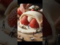 Tiny Worker Dessert Team Creates Strawberry-Filled Mochi 🍓 #tinyworkers #mochi #dessert #miniworld