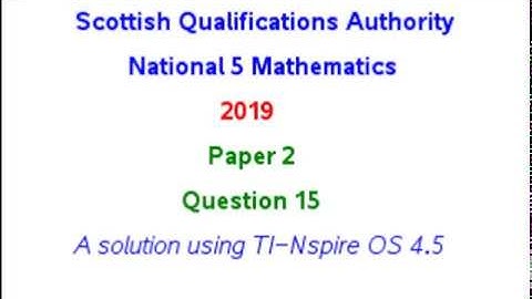 2019 SQA N5 Maths P2 Q15