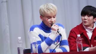 161112 부산 팬싸인회 사투리 미션 (태양 feat.로운)