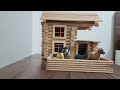 Ahşap çubuklardan Dağ evi Yapımı-DIY MİNİ LOG CABİN|CASA DE MADERA|Ahşap ev yapımı serisi(2)