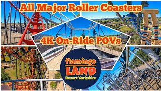 Flamingo Land Resort 2024 🇬🇧 - All Major Roller Coasters 4K On-Ride POVs