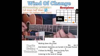 Wind Of Change - Scorpions guitar chords w/ lyrics & strumming tutorial Resimi