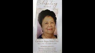 Carmen dela Cruz Funeral Mass 12-4-25 11 am