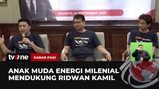 Anak Muda Energi Milenial Dukung Ridwan Kamil Sebagai Cawapres 2024 | Kabar Pagi tvOne